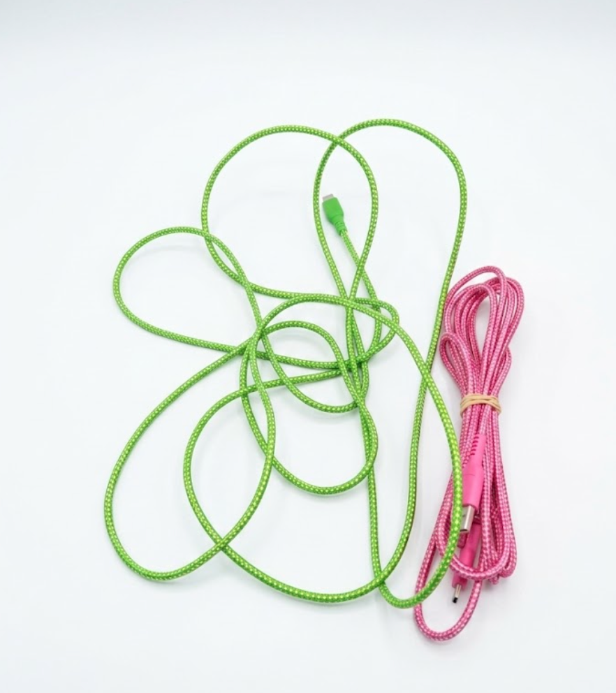 Cell Candy Charge And Sync Cable 10ft, Pink And Green