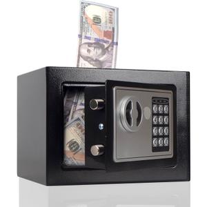 Piggy Bank Safe for Adult with Password, Large Metal Money Bank, Boy and Girl coin jar for Honeymoon Trips, Birthday Gifts, College Funds, Car Funds (Black)