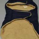 Queenmore Warm Puffer Dog Coat, Quilting Winter Jacket Ultra Thick Plush Lining with Storage Pockets (Dark Navy, Large)