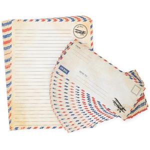 60 Pack Airmail Paper and Envelopes Set - Blue Writing Paper for Invitations, Love Letters, Letters to Troops, Christmas Letter - 8.5 x 11 Inch