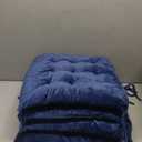 Set of 4 Square Chair Pads Indoor Seat Cushions Pillows with Ties Soft Comfortable Non Slip Chair Mat for Kitchen Dining Office Desk Living Room Outdoor Tatami 15.5" - Blue