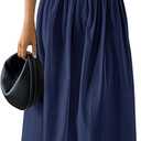 PRETTYGARDEN Women 2026 Summer Elegant Strapless Maxi Dress Tube Top Dress A Line Flowy Long Wedding Party Cocktail Dresses, Small