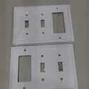 2-Pack Combo Decorator/Double Toggle Light Switch Cover Plate, Pure White Pearls Decorative Switch Plates and Outlet Covers, Metal Wall Plates for Electrical Outlets