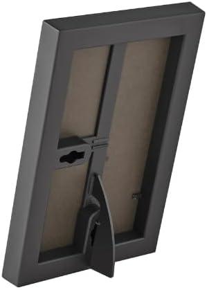 4x6 Picture Frame Front Loading Black Photo Display Tabletop Or Wall Mount Horizontal Vertical Frame With Easy Slide-In Design For Home Office Gallery Shelf Bedroom Desktop Living Room Dcor