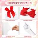 Preboun Princess Costume Accessories for Women, Red Bow Headband Long Gloves Thigh High Socks Kit for Christmas Cosplay Party