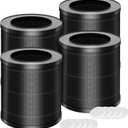 4 Packs MR2566 H13 True HEPA Replacement Filter Compatible with MORENTO MR2566 Air Cleaner Purifier with 10pcs Aroma Pads, 3-in-1 True HEPA Activated Carbon Pre-Filter, Basic Version