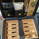 Travel Cigar Humidor Set, 2-Layer Design & CedarWood Lined, with Cigar Lighter Built-in V Cutter&Holder, Cigar Cutter, Draw Enhancer, Hygrometer, Humidifier, Portable Leather Cigar Case, Gifts for Men (Black Gold)