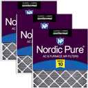 Nordic Pure 30x32x2 (Actual Size: 29 1/2 x 31 3/4 x 1 3/4) Geothermal MERV 10 Pleated Plus Carbon AC Furnace Air Filters 3 Pack