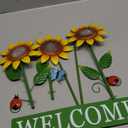 hogardeck Garden Decor for Outside, Metal Sunflower Butterfly Decorative Garden Stakes for Spring Decor, Yard Art Welcome Sign for Outdoor Lawn Porch Pathway Backyard Patio Decorations (Yellow,green)