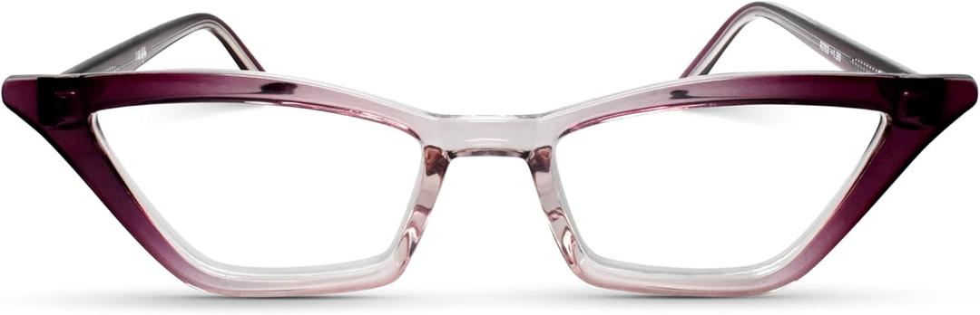 2SeeLife Premium Cat Eye Reading Glasses for Women Narrow-Medium Fit, Sturdy Frame, Spring Hinges, Stylish Funky Readers, Purple, +2.25