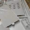 Seventable Computer Desk with Power Outlets & LED Light, 39 inch Home Office Desk with 5 Drawers, Writing Desk with Monitor Stand, Work Desk for Home Office, White