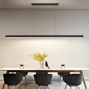 70" LED Linear Pendant Light Fixtures, 25W Dimmable Pool Table Light with Remote, Modern Island Lights for Kitchen Dining Room Living Room Office Bar, 3000k-6000k, Black (71IN)