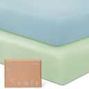 PurComfy Supersoft Crib Sheets for Boys Girls, Premium Bamboo Viscose Buttery Soft Crib Mattress Fitted Sheet, Stretchy Knit Baby Sheet, Silky Comfort Baby Bed Sheets 28x52x9 Extra Deep Pocket