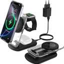 Mag Safe Charging Station, Wireless Charger, 3-in-1 Foldable Inductive Charging Station Apple Watch and iPhone 15 14 13, Travel Charging Station, iWatch Ultra 2/1/Series 9, AirPods