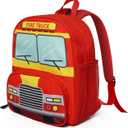 Toddler Backpack for Girls 3-8: Preschool Kindergarten Backpack - Cute Kids Backpacks for Girls Boys-Fire truck (15H)