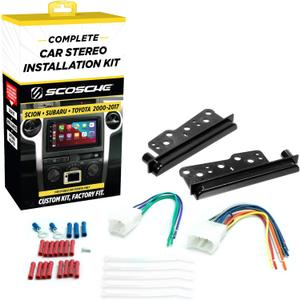 Scosche ICTA3BN Double DIN Radio Install Dash Kit and Harness Compatible with Select 2000-2017 Scion, Subaru and Toyota Vehicles - Complete Basic Car Stereo Installation Kit - Does Not Retain SWC