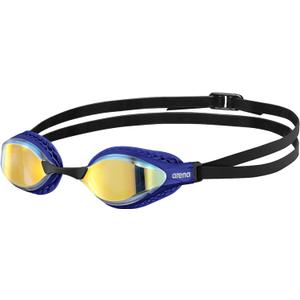 ARENA Unisex Adult Air-Speed Anti-Fog Racing Swim Goggles for Men and Women Air Seals Technology for Superior Comfort (Yellow Copper/Blue)