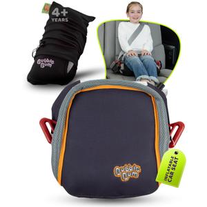 bubblebum Inflatable Travel Booster, Backless Car Seat for Kids Ages 4+, Portable Child Safety Seat for Cars, Lightweight Carseat for 40100 lbs  Gray (Gray - Orange)
