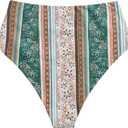 ZAFUL Women High Waisted Bikini Bottoms Ruched Swimsuit Bottom Tummy Control Bathing Suit Bottoms S