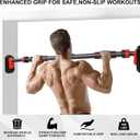 TOPOKO Pull Up Bar for Doorway, Strength Training Chin Up Bar without Screws Adjustable Width with Locking Mechanism, Non-Slip Heavy Duty Pull-up Bar for Home Gym, Max Load 440lbs