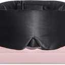 LitBear Silk Sleep Mask for Side Sleeper, Eye Mask Sleeping for Women Men 100% 22 Momme Pure Mulberry Silk, Face-Hugging Padded Eye Cover for Sleeping with Adjustable Band (Black)