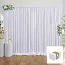 Party Village 20x12FT White Backdrop Curtains for Party, 4 Panels 5x12FT Thick Polyester Backdrop Drapes, Wrinkle Resistant Photography Background Drapes for Wedding Birthday Home Decoration