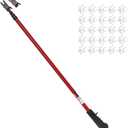 PRO MAX Dual Head Telescoping Pole | Light Hanging Kit for Hanging String Lights, Decorations, Garlands, 11ft Reach, Compatible with Gutters, Shingles, Eaves 