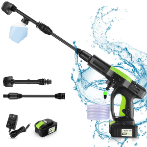 Homdox Cordless Pressure Washer w/ 40V Battery, 960 PSI Cordless Power Washer Battery Powered, Portable Pressure Washer w/ 6-in-1 Nozzle, Soap Container, Charger Included (Green)
