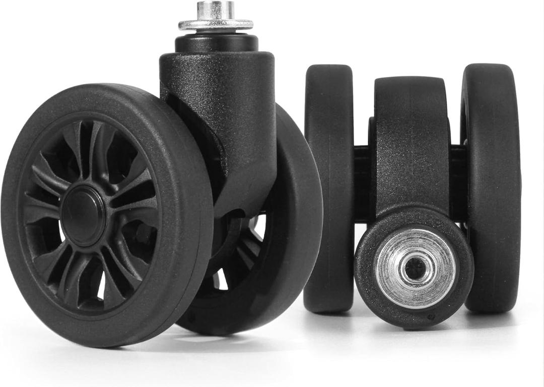 Zoofen Luggage Replacement Wheels 2 pcs Suitcase Replacement Wheels Wear-Resistant Luggage Wheels for Most Suitcase Repair (Black)