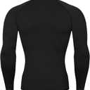 HYCOPROT Compression Shirts for Men Athletic Long Sleeve Base Layer Workout Rash Guard Shirt (Black, XXL)
