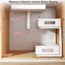 2 Packs 21IN Depth Under Sink Organizer, 2-Tier Pull Out Cabinet Organizer With Smooth Circular Rail, Large Capacity Metal Mesh Sliding Drawers For Bathroom& Kitchen Storage,Height Adjustable White, 2 Pack-21"Dx11.6"-16.7" H