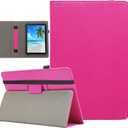 Universal 8 9 Inch Android Tablet Case, Dluggs Slim Folding Stand Folio Leather Case Cover for 8.0-9.0 Inch Tablet with Hand Strap, Rose