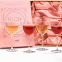 Vintage Art Deco Nick and Nora Cocktail Glasses  5 oz Crystal Ribbed Coupe Glassware for Martinis, Manhattans & Classic Gin Drinks | Great Gatsby & The Thin Man Inspired Barware Gift Set of 4