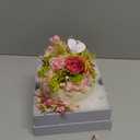 Preserved Flowers Arrangement in mini Ceramic vase Real Touch Forever Roses Gifts for Women (Purple)