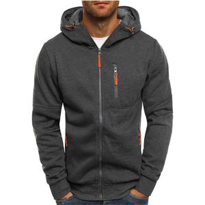 Men Hoodies Casual Hoodies for Men with Zip Pockets Full Zip Long Sleeve Sweatshirt Sports Hooded Jacket (Medium, Dark Grey)