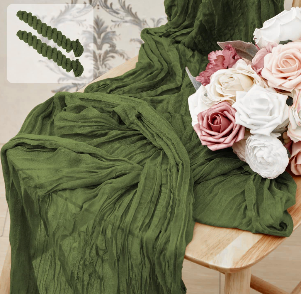 BEELIFY 2 Pack 10Ft Cheesecloth Table Runner Baby Blue Gauze Long Table Runners Boho Gauze Cheese Cloth Table Runner Rustic Sheer Runner for Wedding Party Table Decor ( 35 x 120 Inch )