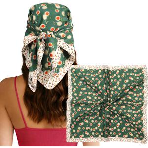 CHLINS 27.5 Square Head Scarf for Women Satin Hair Scarf Silk Wrap Neck Scarf Bandanas for Handbags Accessories