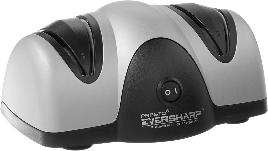 Presto 08800 EverSharp Electric Knife Sharpener, 2-Stage System, Silver/Black (No Size)