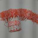 18PCS Cheerleading Pom Poms Plastic Cheerleader Pom Poms for Sports Squads Dancing Party Football Basketball Spirit Sports Stage Performance Celebration (Orange and White)