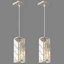 Brushed Nickel Pendant Lighting Modern Pendant Light, Mini Crystal Chandeliers, Adjustable Pendant Light Fixture for Kitchen Island Dinning Room Bedroom (2 Pack)