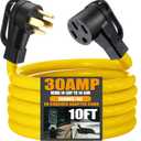 Tellegloww 10FT NEMA 14-30P to 14-50R EV Charger Adapter Cord 30 Amp 4 Prong Dryer to 50 Amp EV for Level 2 Charging, Only for 4 Prong New Dryer Outlet, STW 10 AWG/4C, ETL Listed