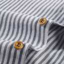 PJ PAUL JONES Mens Classic Fit Linen-Cotton Shirt Button Down Long Sleeve Casual Business Shirts (Blue, S)