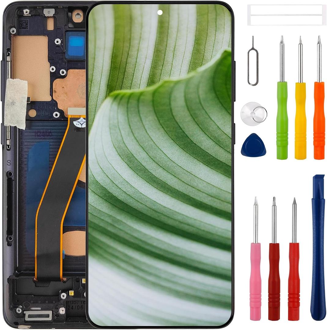[with Frame] SWARK New TFT Digital Display Compatible with Galaxy S20 5G SM-G981 SM-G981F SM-G981U1 LCD Touch Screen Display with Upgraded Repair Tools Kit-NO Fingerprint Function