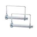2 Pack 3/8x4inch Trailer Coupler Pin, Heavy Duty Hitch Pin Towing Hitch Accessories Safety Wire Lock Pin Clip for Towing, Secure PTO Shaft, Trailers, RVs, Boats, and Farm Equipment