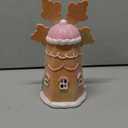Wesiti Gingerbread House Decorations Lighted Christmas Gingerbread House 9.5 Inches Handcrafted Christmas Windmill Figurines Holiday Decor for Party Centerpiece Table Mantel Dining Table