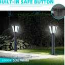 Lovus Solar Post Lights with Pier Mount Base, 6000K Cold White Solar Lamp Post Light IP65 Waterproof, Dusk to Dawn LED Outdoor Column Lights, 400LM Pole Light for Pillar, Garden, Yard, Gate, 2 Pack
