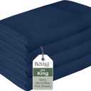 Royale Linens 2 Pack Bulk Flat Sheet Set - Top Sheets - Soft 1800 Microfiber - Wrinkle & Stain Resistant - for Hotel, Massage Table, Hospital, Dorm - King Flat Sheet Sold Separately (King, Navy)