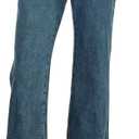 Astylish Women's Trendy Straight Leg Stretchy Jeans Mid High Waisted Cropped Jeans Wide Leg Denim Pants (Blue),Size 14