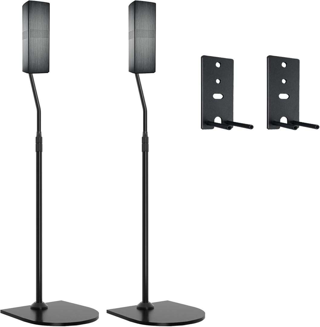 Adjustable Stand for Bose Speaker Stands, for OmniJewel Lifestyle 650, Surround Speaker 700, Floor Speakers Stands for Bose Floor Stand, with OmniJewel Bracket, Black (Pack of 2)