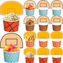 Treasure Cove Basketball Hoop Snack Cups Basketball Party Cups Paper Snack Bowls Disposable Sports Bowls for Ball Birthday Party Supplies 24 Sets